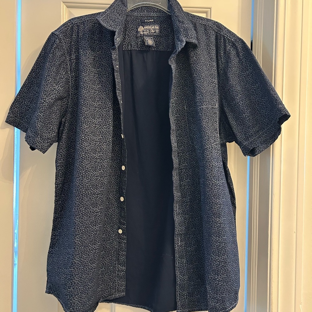 Men's American Rag Blue Short Sleeve Shirt